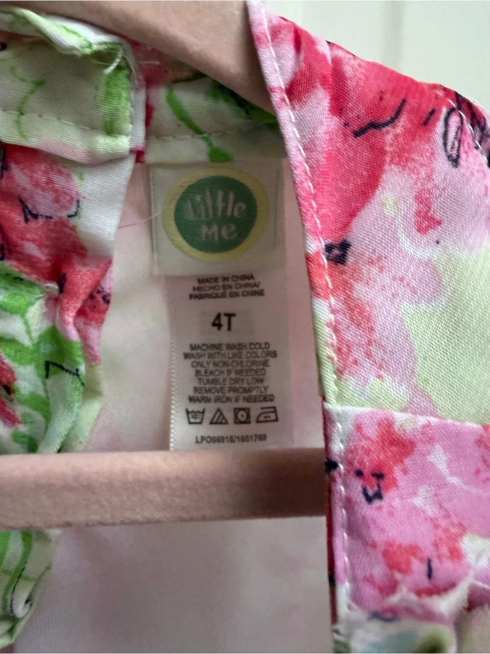 Little Me 4T Girls Pink & Green Floral Sleeveless Sundress Dress